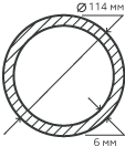 Труба нержавеющая 114х6 мм.  20Х23Н18 бесшовная, круглая, матовая